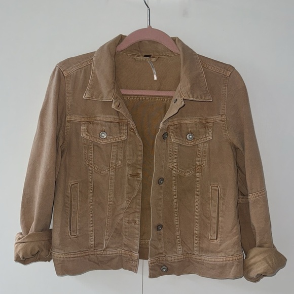 SOLD - Free People Rumors Denim Jacket 🧥 Camel, 🐪 tan - Picture 2 of 4